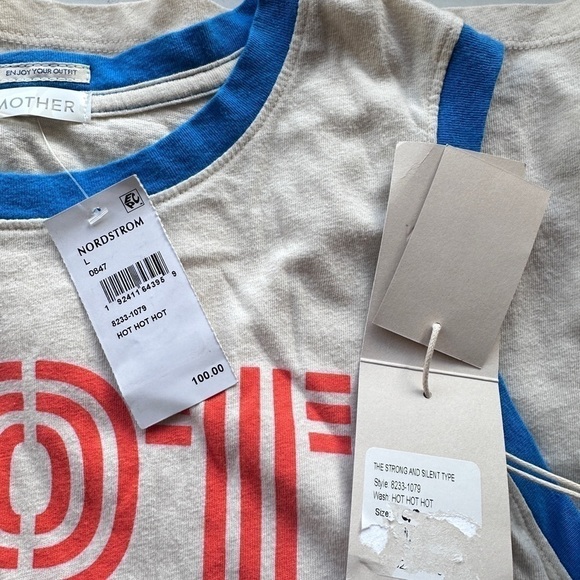 #1 NWT MOTHER Denim The Strong and Silent Tank in Hot Hot Hot - Picture 7 of 8